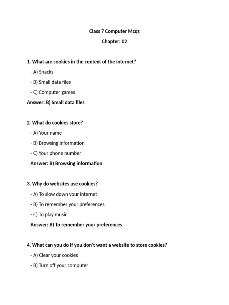 Class 7 Computer MCQs on Cybersecurity | PDF | Control Flow | Antivirus ...