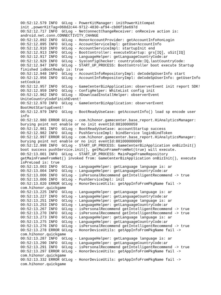 GameCenter Initialization Log Analysis | PDF | Computer Engineering ...
