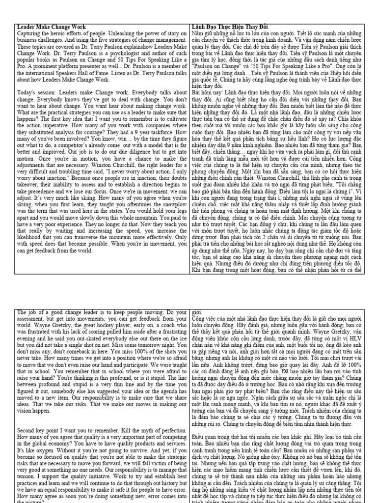 9B - Leaders Make Change Work - Script Viet | PDF