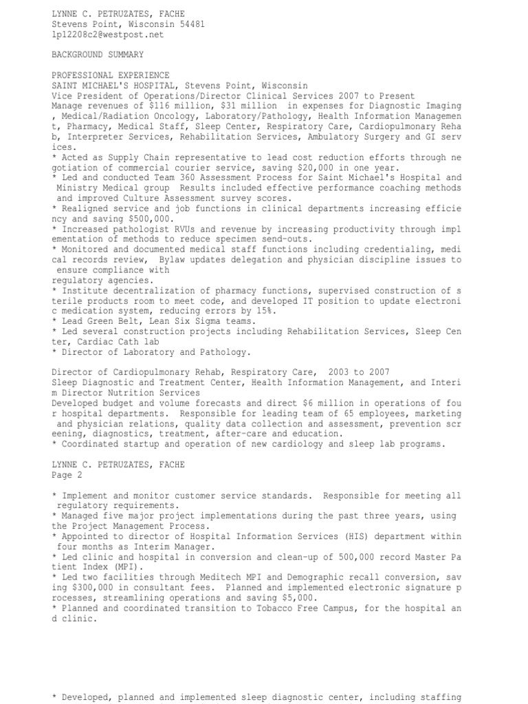 Vice President or Clinical Services or Director Clinical Service