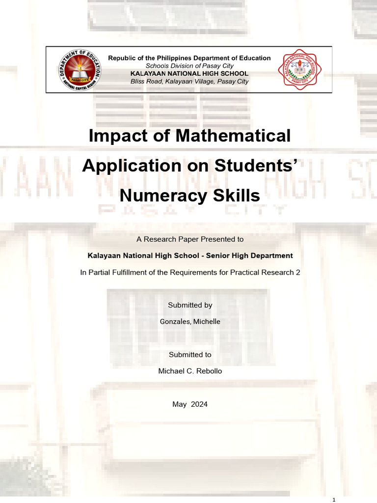 Impact of Mathematical Application On Students Numeracy Skills | PDF ...