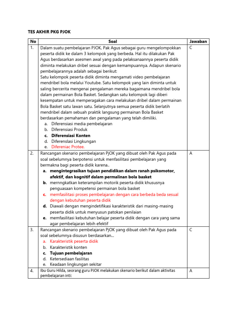 Tes Akhir PKG | PDF