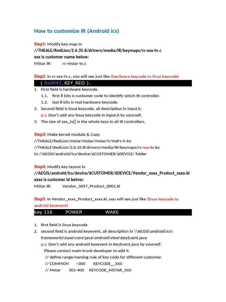 How To Customize IR and Keypad | PDF | Device Driver | Android ...