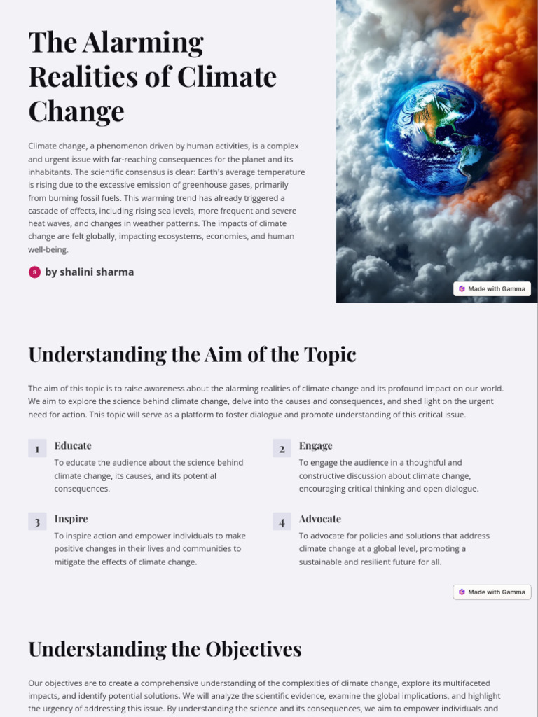 The Alarming Realities of Climate Change | PDF | Climate Change ...