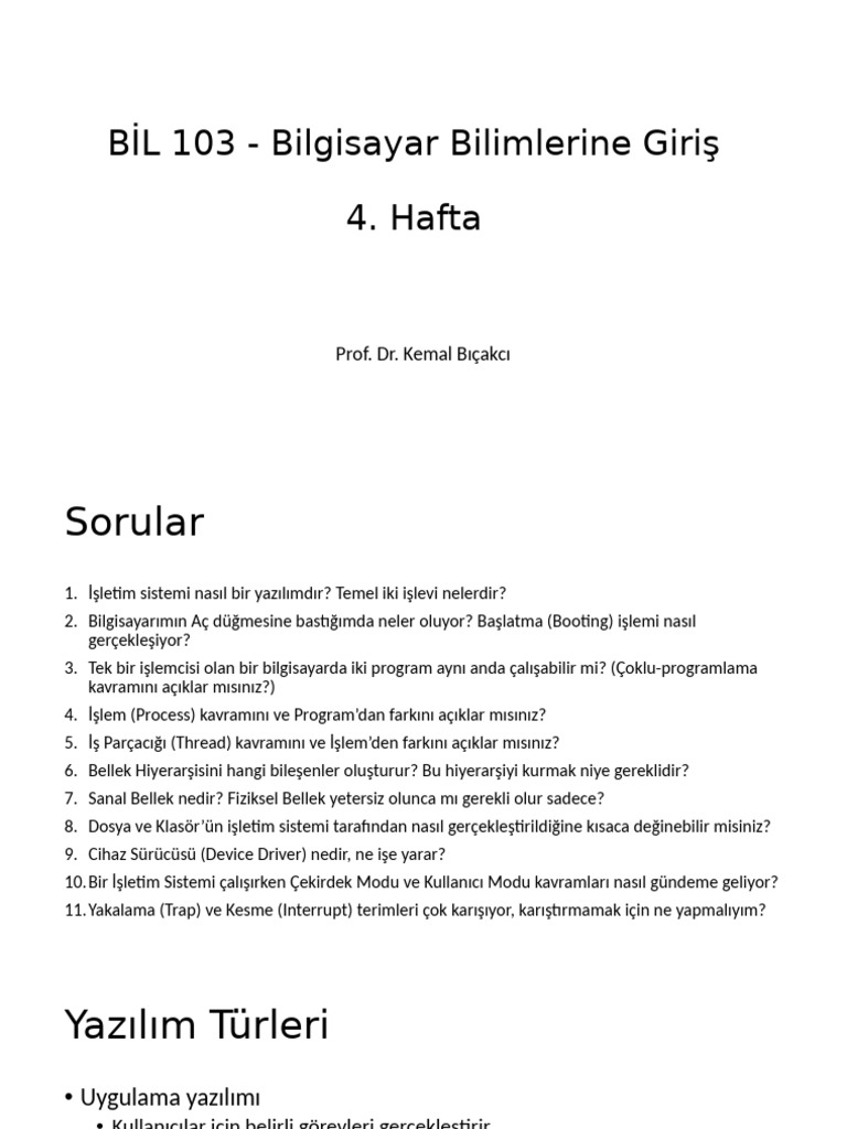 BİL 103 - 4.hafta | PDF