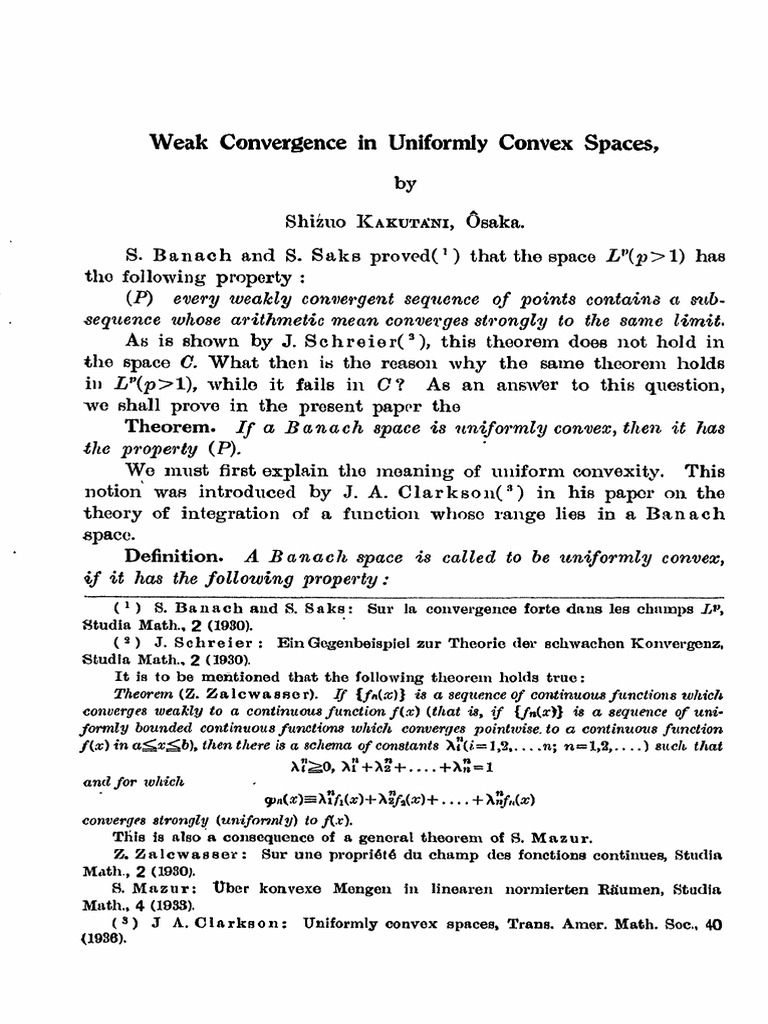 Curated visual reference: Picture Idea: Weak Convergence In Uniformly Convex Spaces Pdf Banach Space