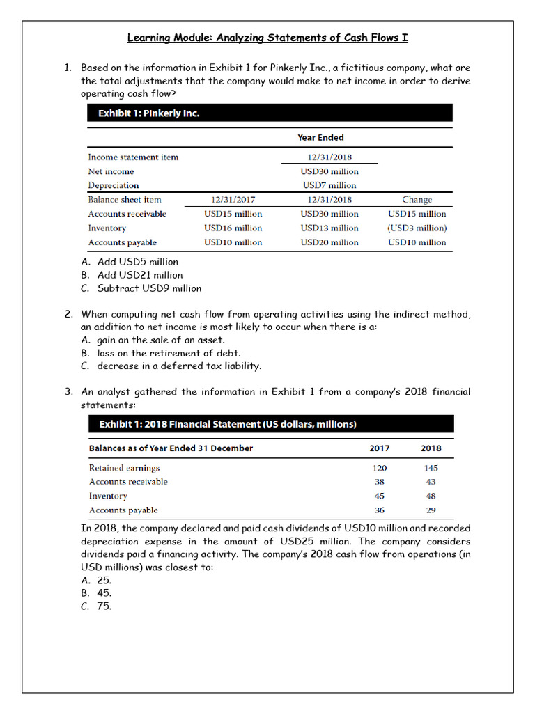 Cash Flow Statement Analysis Module | PDF | Cash Flow Statement | Expense