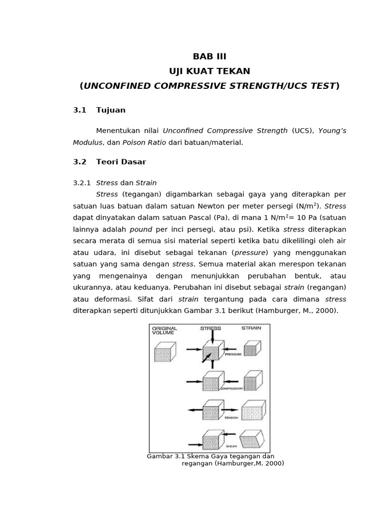 Uji Kuat Tekan Batuan (UCS) | PDF