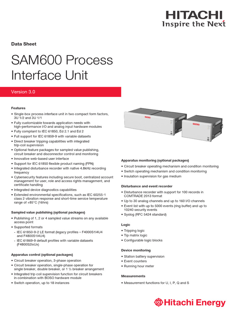 Hitachi SAM600 Process Interface Unit | PDF | Computer Network ...