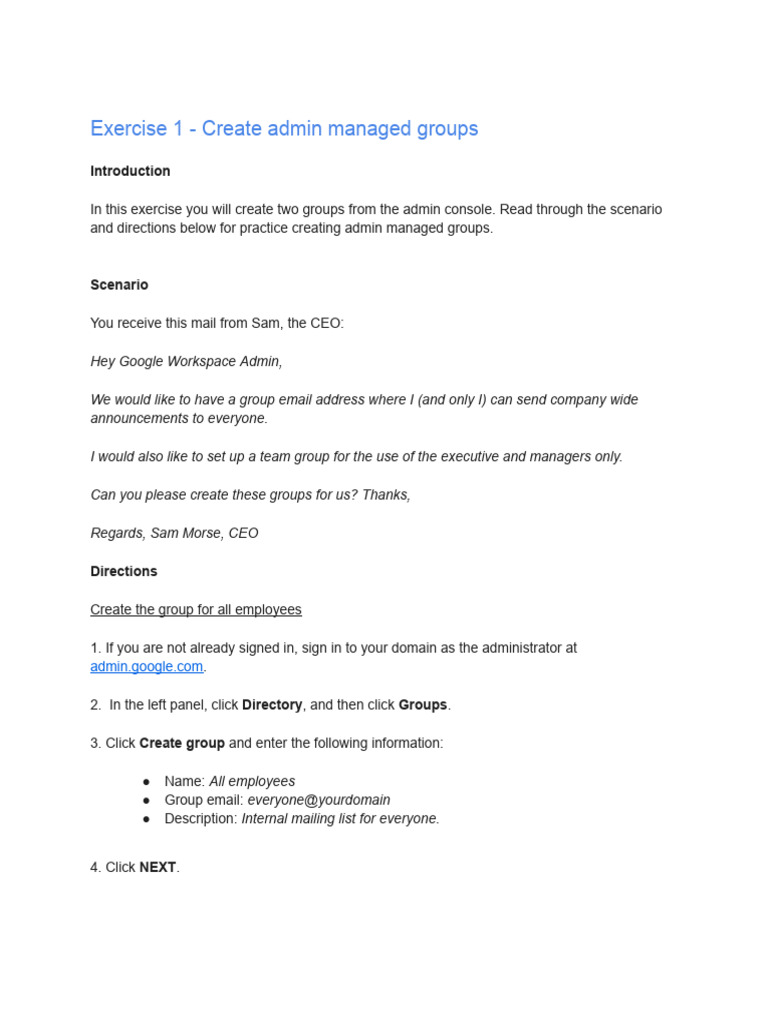 2ZrLlM1MSsasBQtx9u2d - A - Exercise 1 - Create Admin Managed Groups v1 ...
