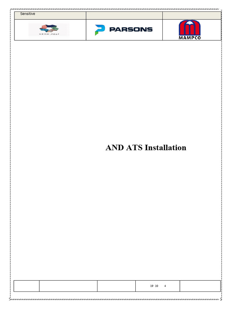Generator and ATS Installation Method Statement | PDF