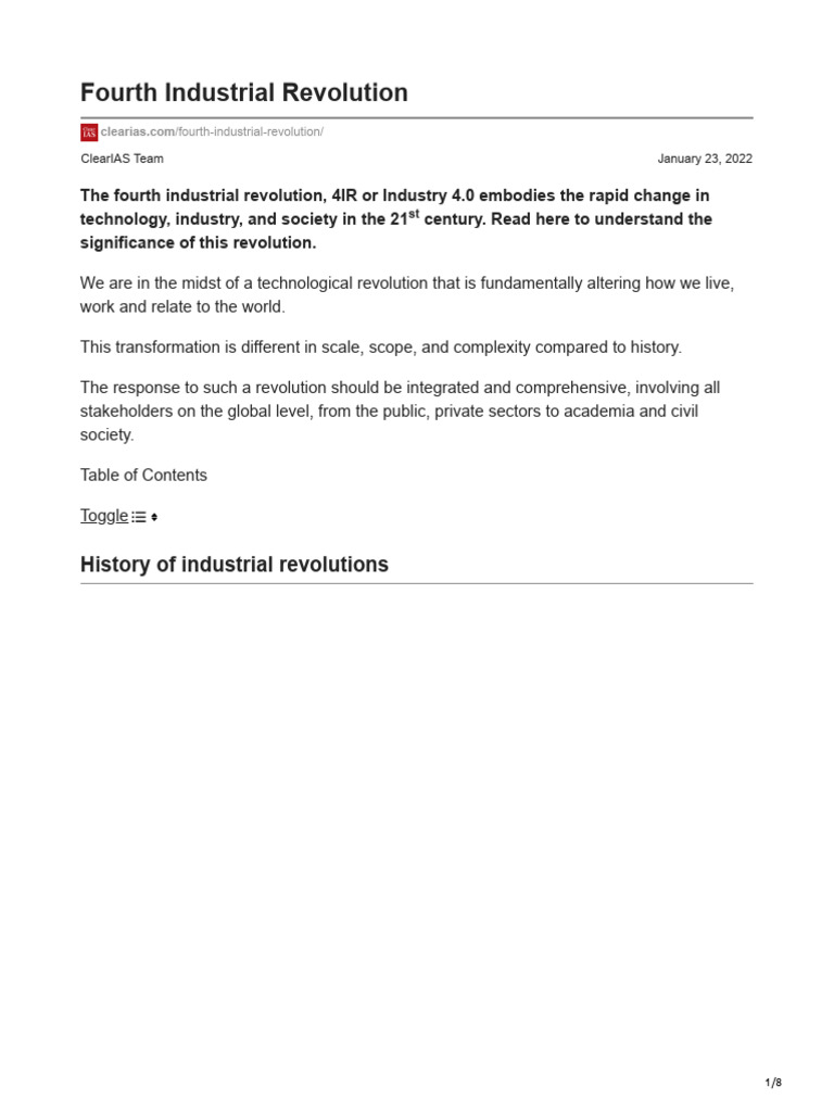 Understanding the Fourth Industrial Revolution | PDF | Virtual Reality ...