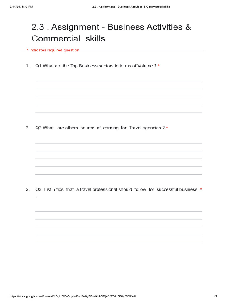 2 3+ +Assignment+-+Business+Activites+&+Commercial+skills | PDF