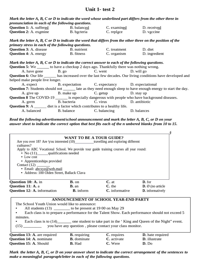 Unit 1-Test 2 | PDF | Mental Disorder | Mental Health