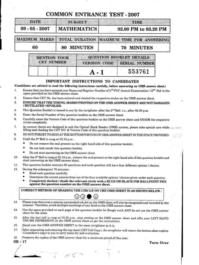 2007 Maths | PDF