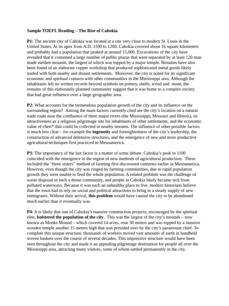 Sample TOEFL Reading | PDF