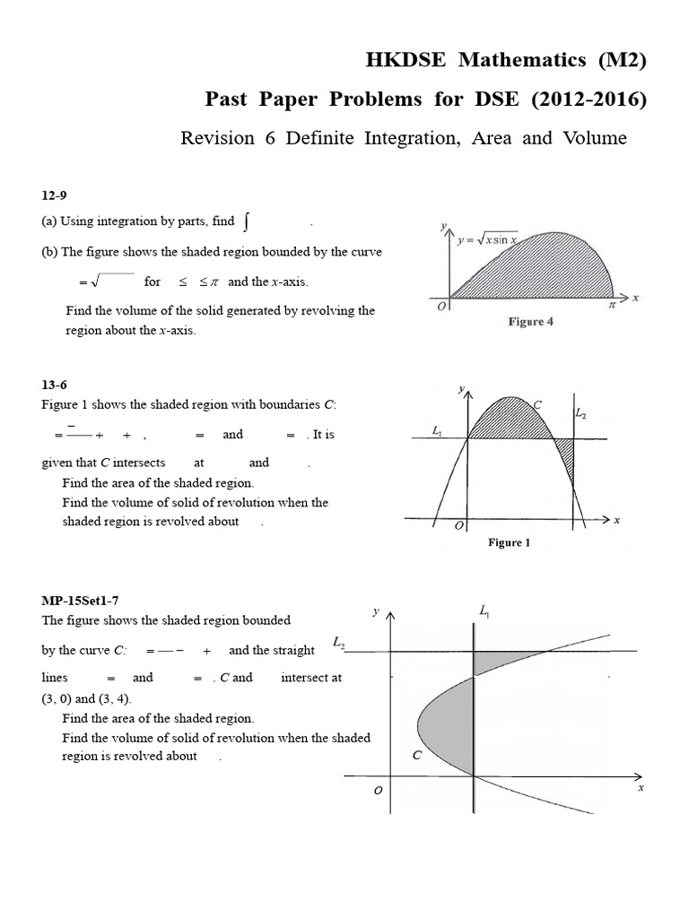 Revision 6 Definite Integration - Q | PDF | Mathematical Objects | Calculus