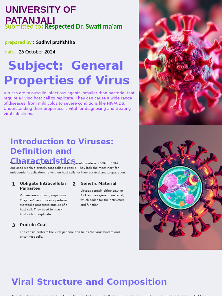 General Properties of Viruses Explained | PDF | Virus | Infection