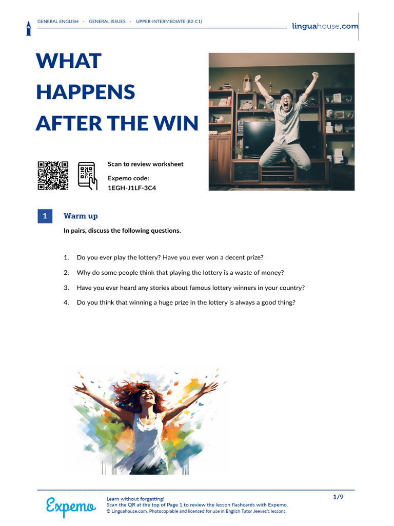 What Happens After Winning the Lottery | PDF | Lottery | Vocabulary