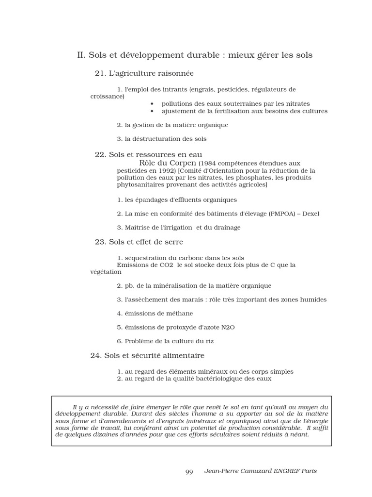 Gestion durable des sols en agriculture | PDF | Sol (pédologie ...