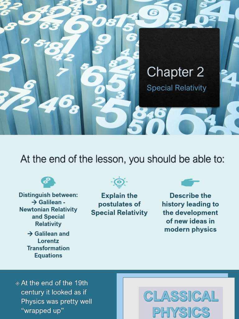 Chapter 2 Special Relativity Pdf Classical Mechanics Special
