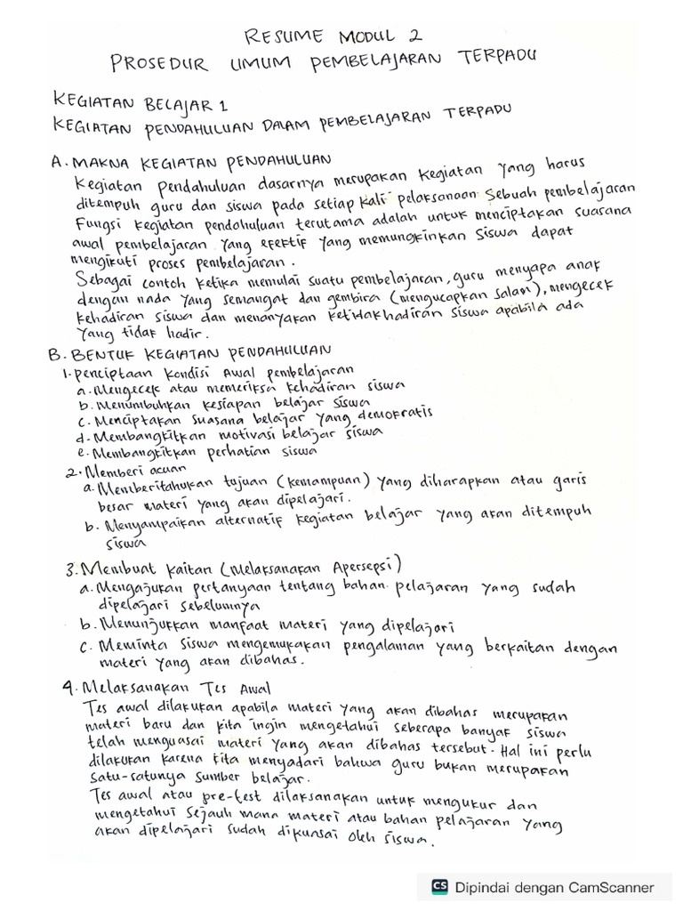 Resume Modul 2 kb1 Pembelajaran Terpadu | PDF