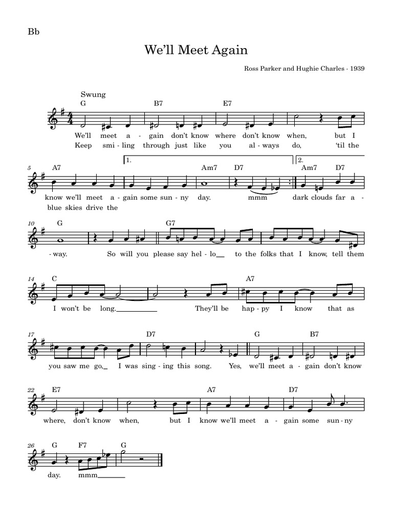 Instruments in BB Well Meet Again | PDF