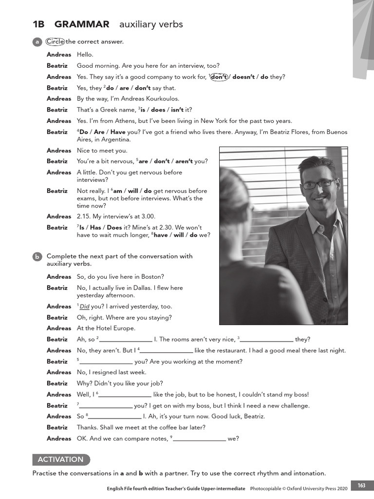 1B GRAMMAR Auxiliary Verbs | PDF | Linguistic Typology | Linguistic ...