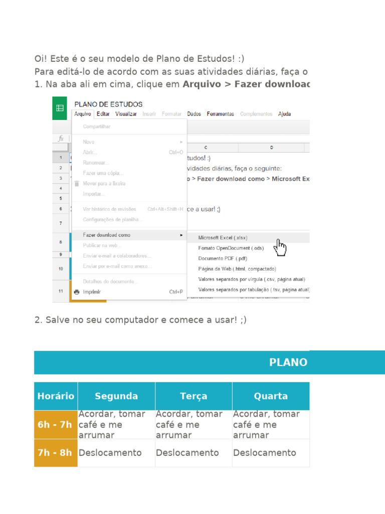Plano de Estudos | PDF