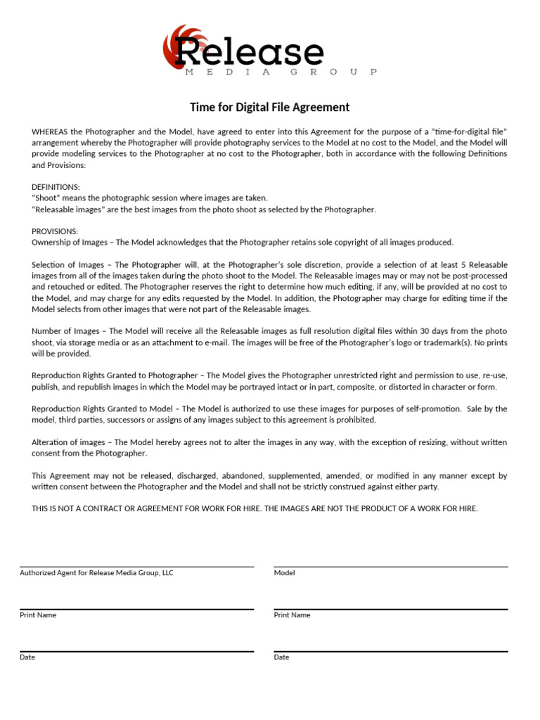 Time For Digital File Agreement | PDF | Photographer | Justice