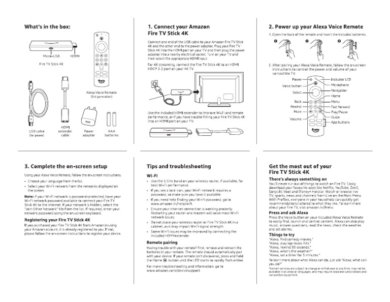 Picture of Fire+TV+Stick+4K Quick+Start+Guide in | PDF