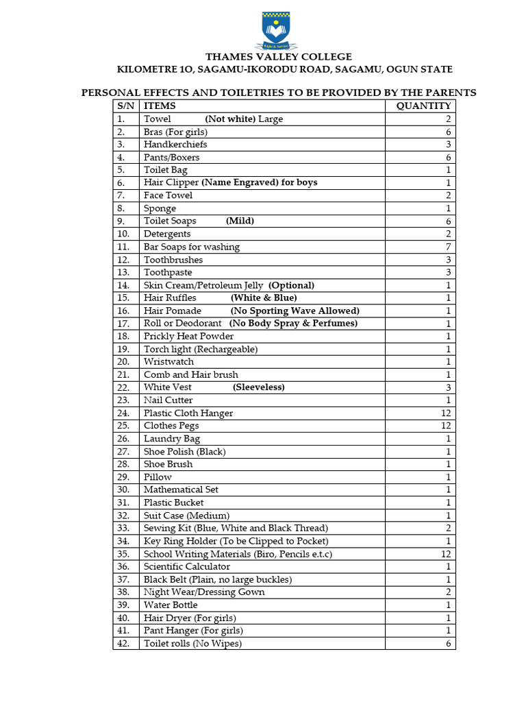 Personal Effects & Toiletries (New) | PDF | Clothing | Fashion