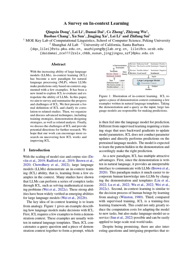 A Survey On In-Context Learning | PDF | Statistical Inference | Learning