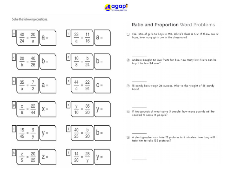 Proportion Worksheet | PDF