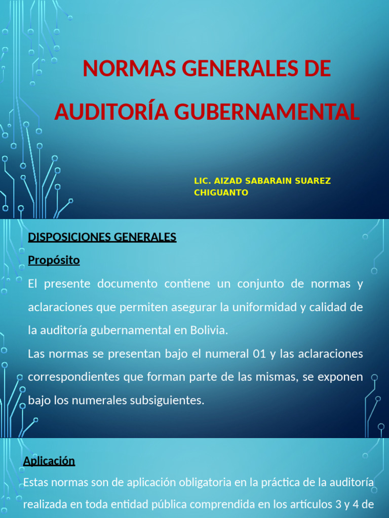 Normas Generales de Auditoría Gubernamental | PDF | Auditoría | Contralor