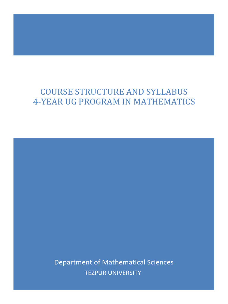 Tezpur University UG Math Syllabus | PDF | Integral | Ordinary ...