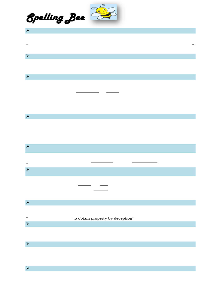 Spelling Bee Word List 3 | PDF | Verb | Adjective