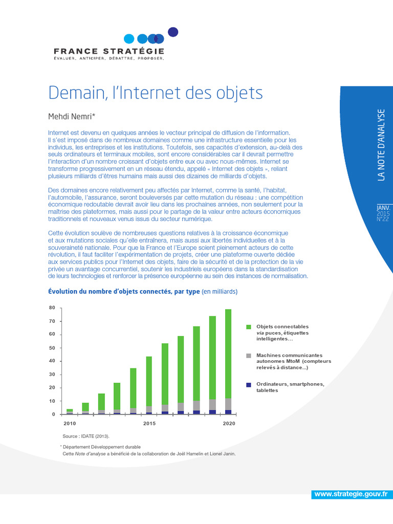 Cadre stratégique de l'IoT en France | PDF | Internet des objets | l ...