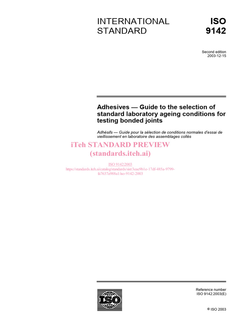 Iso 9142 2003 | PDF | International Organization For Standardization