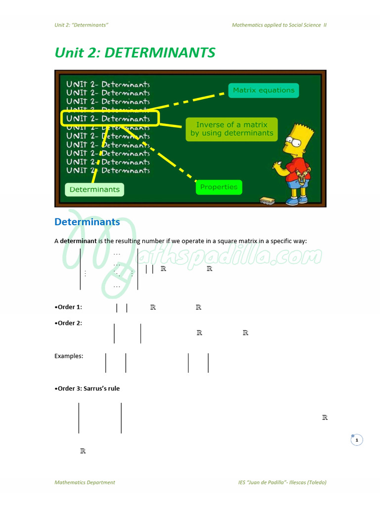 Unit 2 - Determinants | PDF | Mathematical Analysis | Algebra