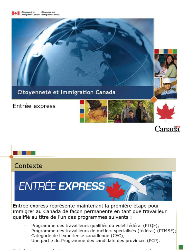 Immigration Canada : Entrée express et PTQF | PDF | Canada