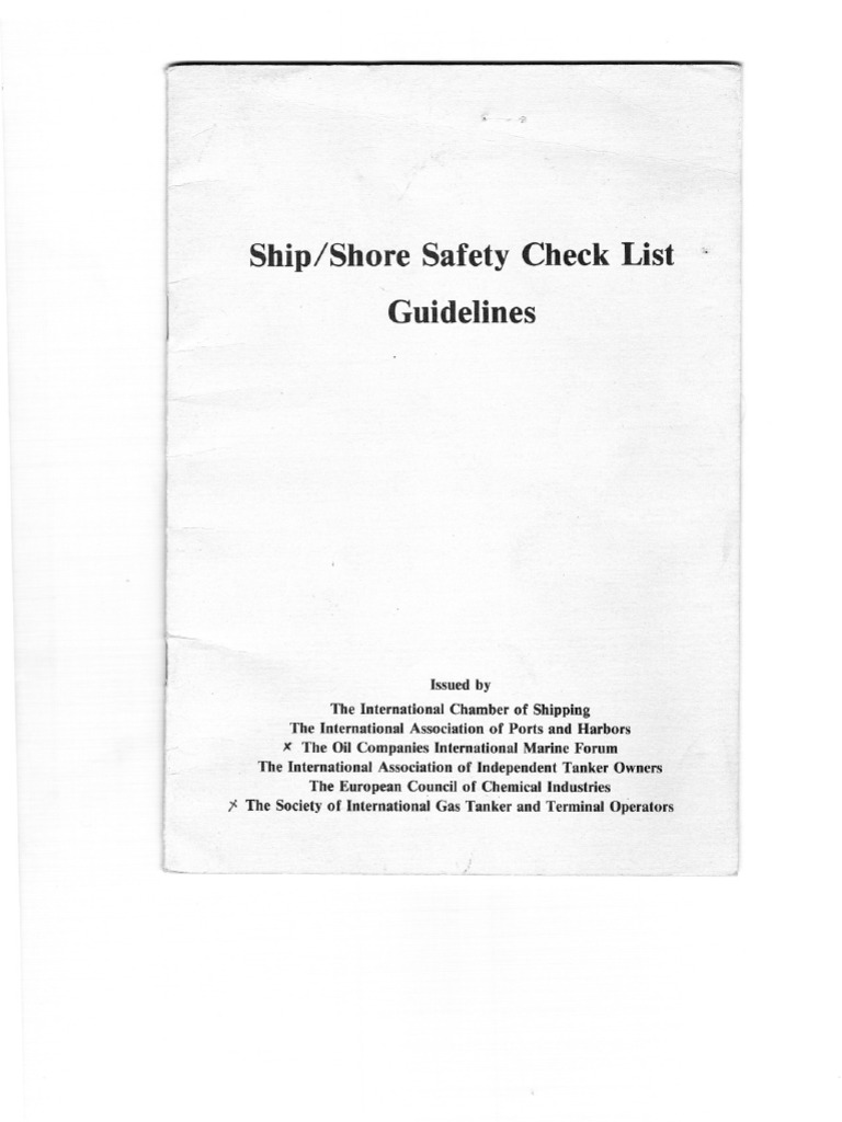 OCIMF Ship Shore Safety Check List Guidelines PDF Oil Tanker Ships