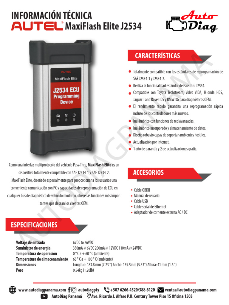 MaxiFlash Elite J2534: Especificaciones y Uso | PDF | Ciencias de la ...