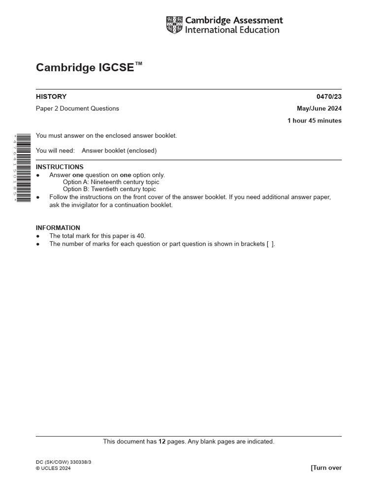 Directoriescaiecaie pastpapersupload0470 s24 qp 23 pdf 2 pdf army