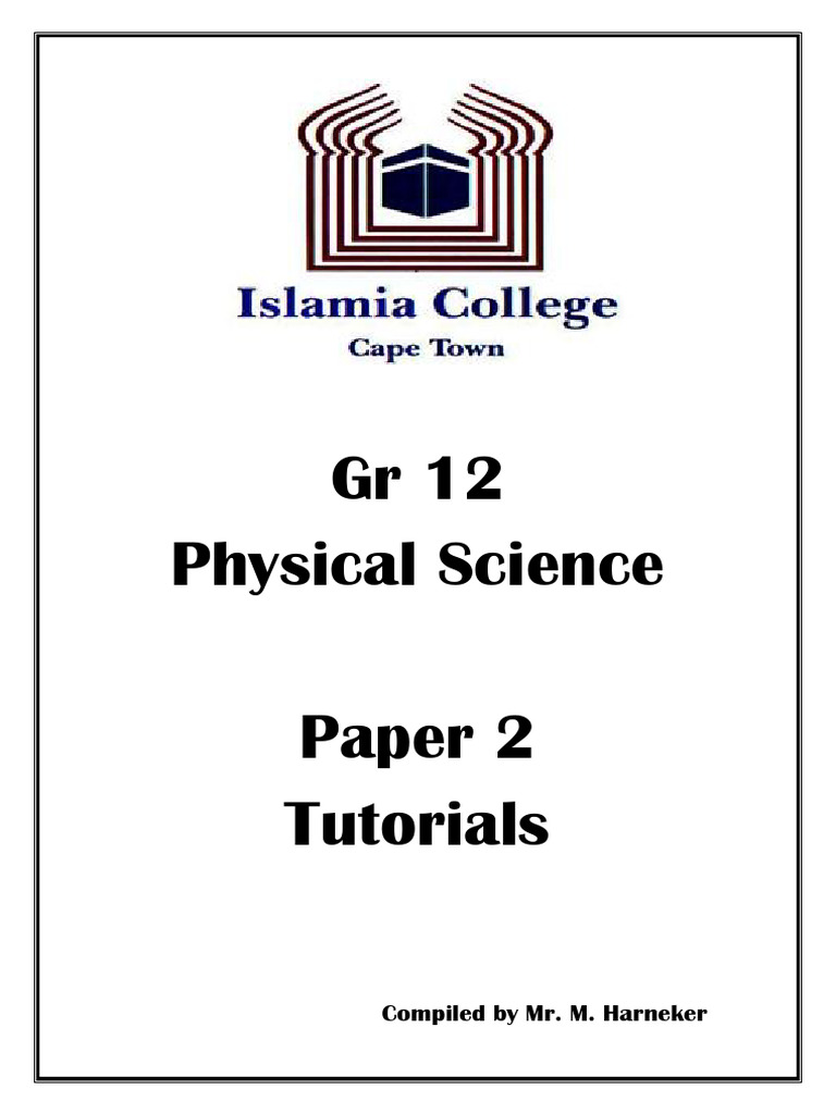 Gr 12 Physical Science Tutorials Guide | PDF | Chemistry | Electrochemistry