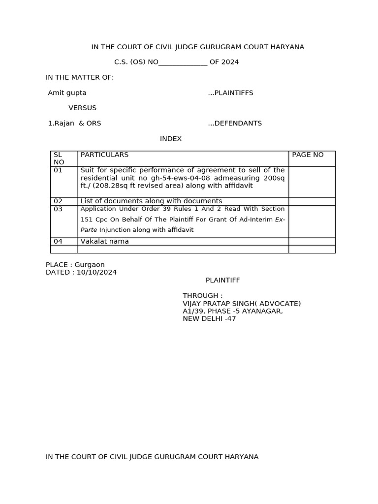 Emaar India Agreement Performance Suit | PDF | Lawsuit | Deed
