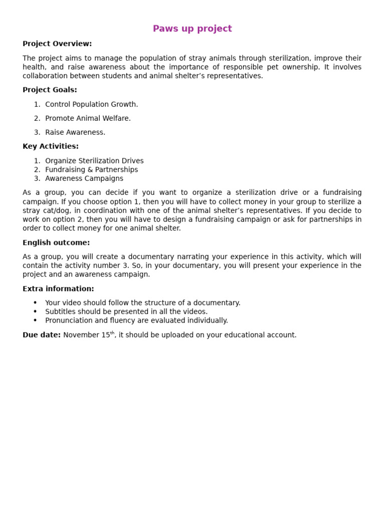 Stray Animal Welfare Project Guide | PDF | Human Communication