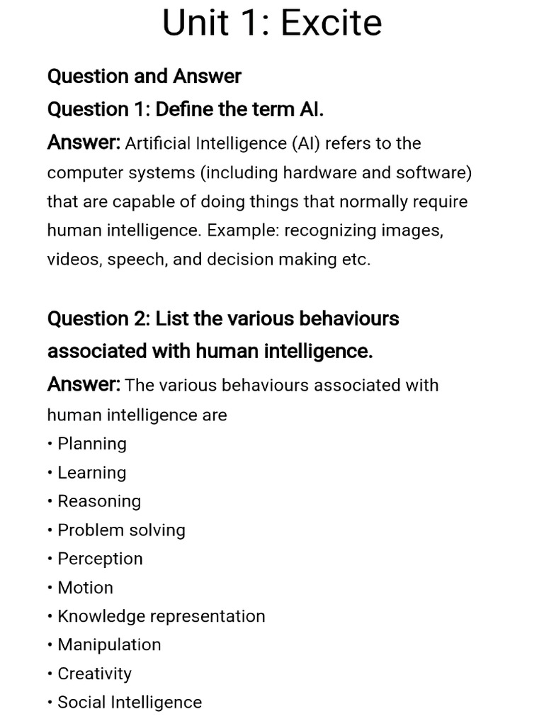 AI Unit - 1 | PDF