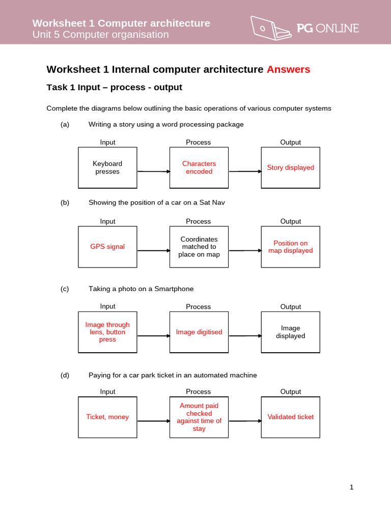 Computer Architecture Worksheet Answers | PDF | Computer Data Storage ...