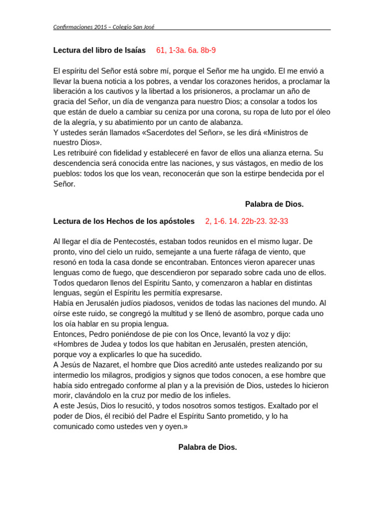 Lecturas de la Celebración | PDF | Jesús | Creencia religiosa y doctrina